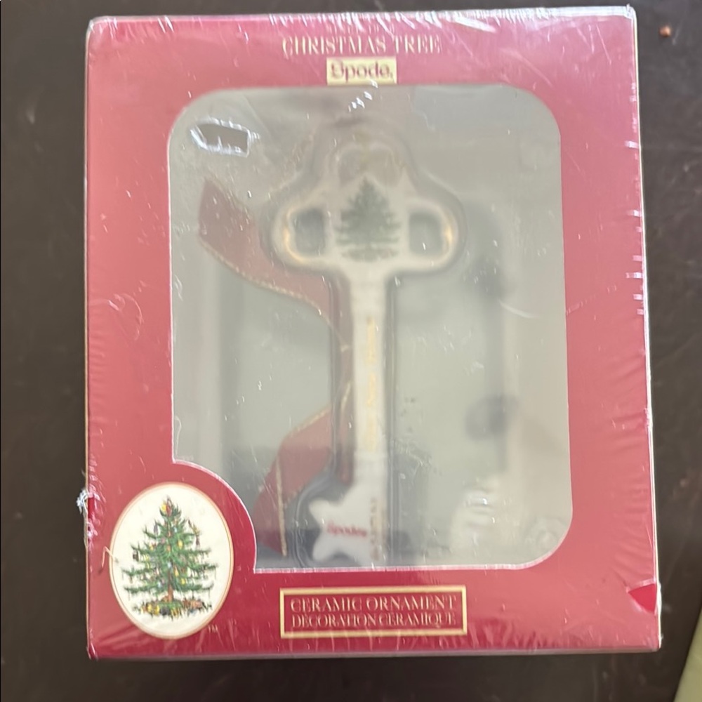 2024 Christmas Tree Ceramic Ornament - White and Green
